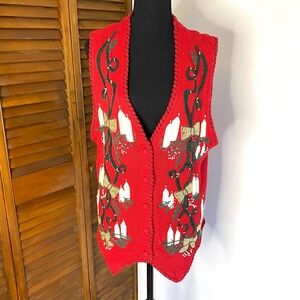 Women’s Vintage Ugly Christmas Sweater Vest size Medium